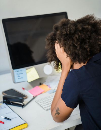 Picture of stressed and unhappy woman